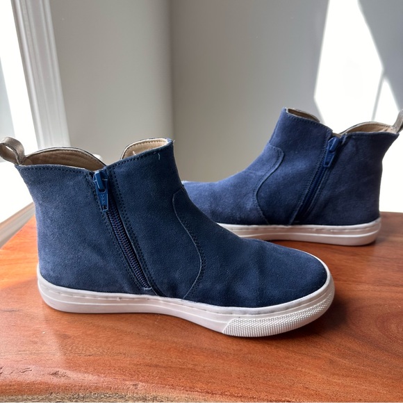 Mini Boden Blue Suede Rainbow Unicorn Boots EU 34 US 2.5 Metallic Appliqué GUC - Picture 8 of 10